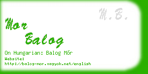mor balog business card